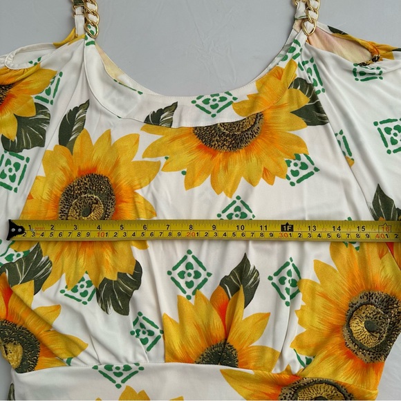 Dolce and Gabbana multicolor sunflower cold shoulder top M - Picture 7 of 10